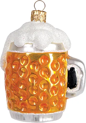 Produktbild von Christbaumschmuck Glas Bierkrug 6cm gold