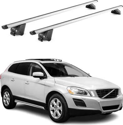 Produktbild von Dachträger Grundtäger für Volvo XC60 2008-2025 100kg Aluminium Silber 2tlg ABE