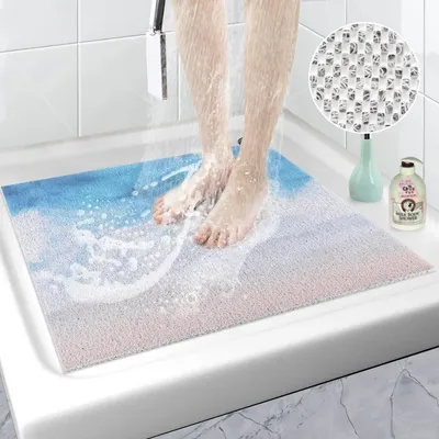 Produktbild von Duschmatte rutschfest 60 x 60 cm | Badewannenmatte waschbar | PVC Luffa Antirutschmatte