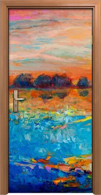 Produktbild von Türposter 90x200 cm Türaufkleber Türtapete Türfolie Klebefolie Landschafts wasser See und Baum