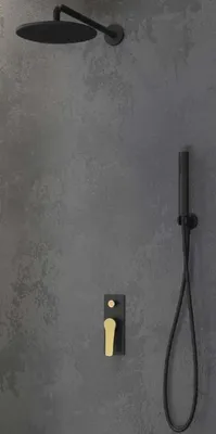 Produktbild von ANDARE Unterputz-Brauseset mit KARAG Chromhandbrause Oberfläche: Schwarzchrom und Bronze,