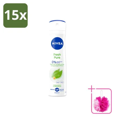 Obrázok produktu pre 15 kusov sprejov NIVEA Deodorant Fresh Pure – bez hliníka – 150 ml – výhodný balík