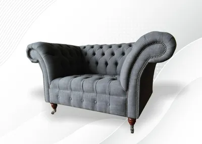 Produktbild von Chesterfield Sessel Textil Stoff Grau Kreative Möbel Neu Wohnzimmer Modern Luxus