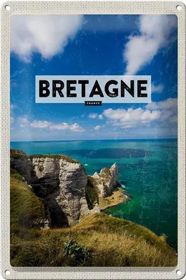 Produktbild von Blechschild Reise 20x30cm Bretagne France Meer Berge Urlaub