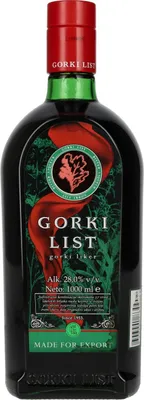 A bottle of Gorki List liqueur.