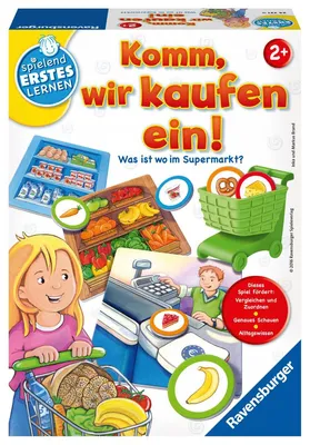 Zdjęcie produktu dla Ravensburger Komm, wir kaufen ein!, Gra planszowa, Nauka, 2 lat(a)