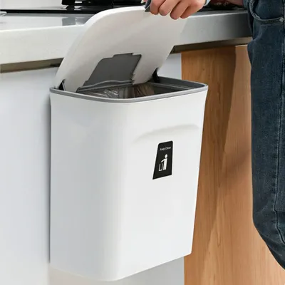 Produktbild von Wandmontierter Küchenmülleimer mit Deckel
