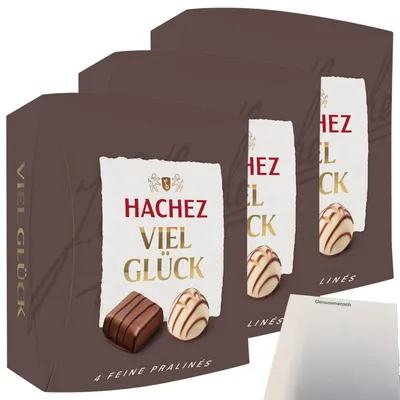 Produktbild von Hachez Schokolade Viel Glück 3er Pack (3x40g Packung) + usy Block
