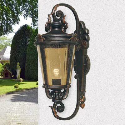 Produktbild von Wandlampe Terrassenleuchte Braun IP44 Vintage opulent BISHOP Lampen Antik Hof Haus Haustür Garten