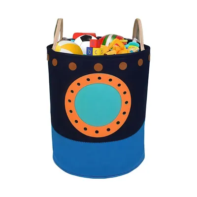 Produktbild von Aufbewahrungskorb Kinder Filz 56L rund faltbar stabil mit Tragegriffen Spielzeug Wäschekorb für Kinderzimmer Badezimmer