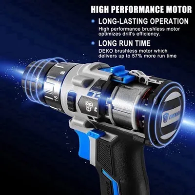Obrázok produktu pre Akumulátorová vŕtačka 20V – Bezuhlíková vŕtačka s 2 stupňami otáčok – 42 Nm – Čierna a modrá