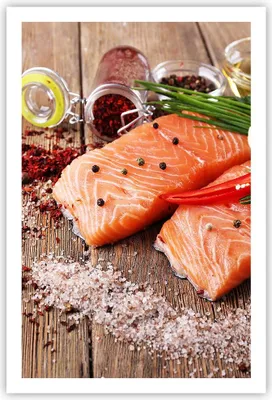 Produktbild von Poster - Poster ohne Rahmen - Lachs Fisch Essen Küche - 61x91,5 cm - Wand Bild - Wanddeko - Wandbilder - Kunstposter - Wandposter - Bilder - Kunstdruck - Wanddekoration - Wandbild - P2XPA61x91-2822