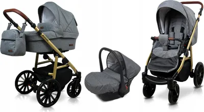 Obrázek produktu pro BabyLux® Aspero | Kocárek 3v1 Set | Grey Flex | Kombinovaný kocárek | Set kocárku | Buggy +