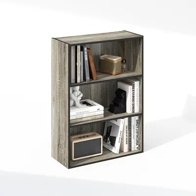 Immagine prodotto di Furinno, scaffale aperto, libreria, 3 ripiani, effetto legno rovere