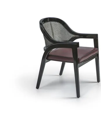 Obrázek produktu pro Černý dřevěný jídelní židle, designová židle s područkami, nábytek, židle