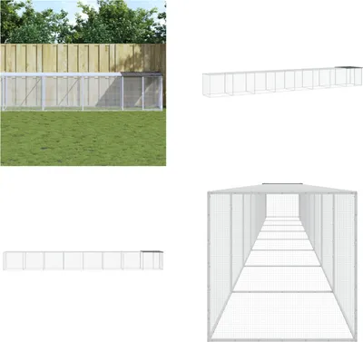 Image de vidaXL Cage à poules avec toit Anthracite 803x98x90 cm Acier galvanisé - Cage à poules - Poulaillers - Poulailler
