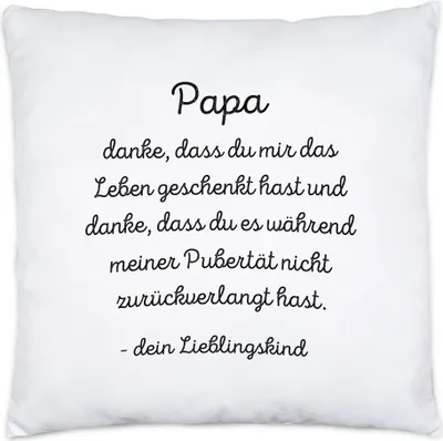Produktbild von Papa Danke dass du mir das Leben geschenkt hast Kissen Inkl Füllung Vatertag Lustig Humor