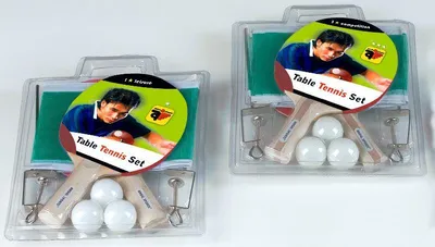 Produktbild von Tischtennis Set mit Netzpfosten und 3 Kunststoffbällen für Kinder
