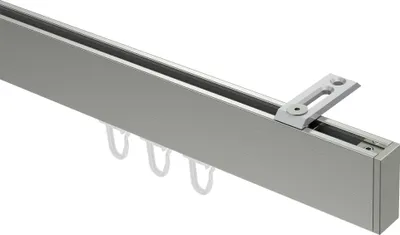 Produktbild von Interdeco Innenlaufstange / Gardinenstange mit Innenlauf Edelstahl-Optik, Typ Smartline Paxo (Kappe) Deckenmontage, 14x35 mm 1-läufig, 240 cm