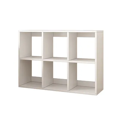Obrázok produktu pre Knižnica 6 regálov Biela otvorená skriňa Loft Modern 100x67x30 cm