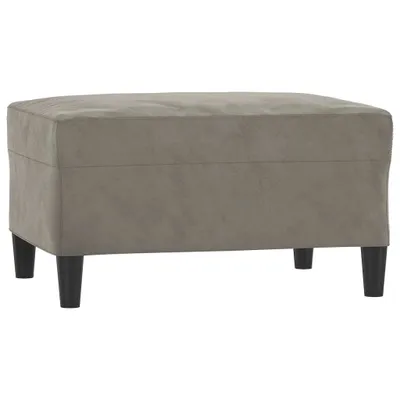 Image de vidaXL Tabouret de pied gris clair 70x55x41 cm velours