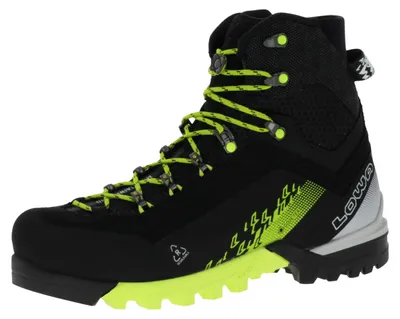 Produktbild von Lowa Cervino GTX Mid wasserdichte und bedingt steigeisenfeste Herren Bergschuhe Schwarz/Limone EU 41,5