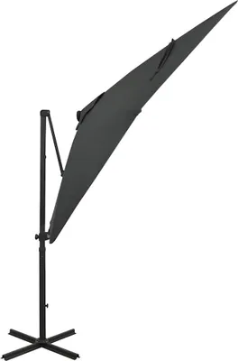 Produktbild von vidaXL Ampelschirm mit LED-Beleuchtung 250 cm Anthrazit