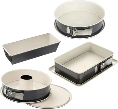 Image de Ensemble 4 Moules à Gâteaux Dr. Oetker Back-Trend, Différentes Formes, 28-32 cm, Acier Inoxydable Céramique