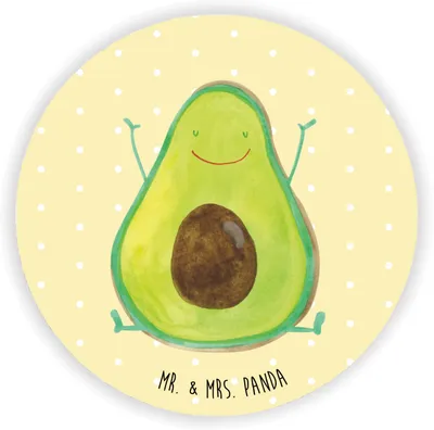 Produktbild von Mr. & Mrs. Panda Kühlschrankmagnet Avocado Glücklich - Gelb Pastell - Geschenk, Notizhalter, magnet für kühlschrank, fotos, Freude, Frucht, Chaos, whiteboardmagnet