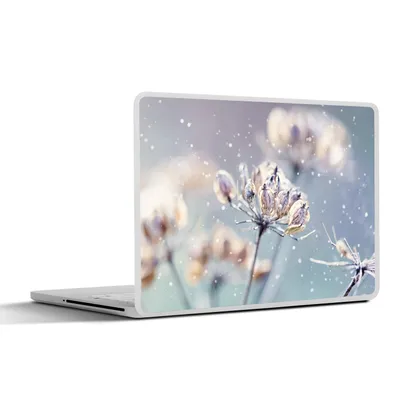 Produktbild von MuchoWow® Laptop Aufkleber Sticker Cover Blumen - Schnee - Eis - Winter - Botanisch 30x21 cm - Sticker für Laptop - Selbstklebend