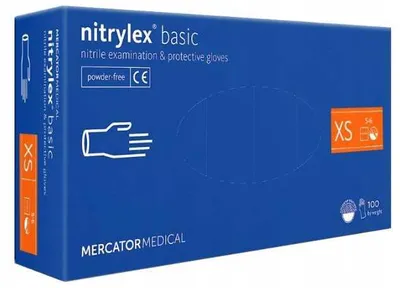 Produktbild von Nitrilhandschuhe 100 Stück Nitrylex Basic Dunkelblau 6-XS