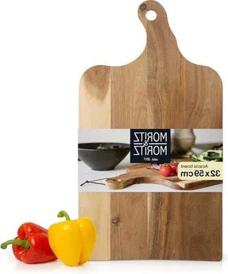 Image de Grande planche à découper antibactérienne en acacia 59 x 32 x 2 cm