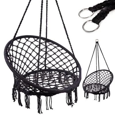 Immagine prodotto di Sedia a dondolo Nido d'airone con schienale nero 80 cm