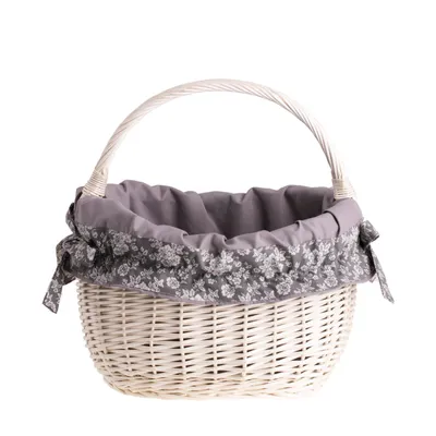 Produktbild von Kleiner Einkaufskorb aus Weide, retro Creme 35x26 H25/36 cm