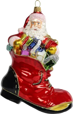Obrázek produktu pro Vánoční figurka Santa v botě