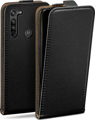 Produktbild von moex® Flip Case kompatibel mit Motorola Moto G8 Power - Hülle mit 360 Grad Schutz, Schwarz