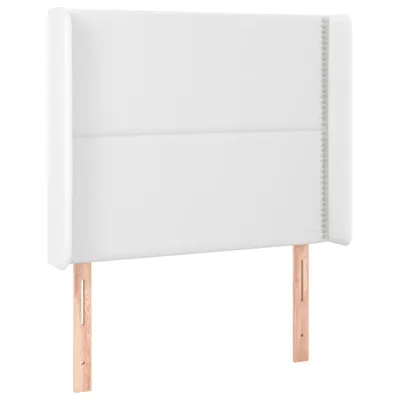 Image de vidaXL Tête de lit avec oreilles blanc 103x16x118/128 cm similicuir
