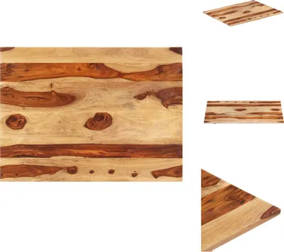 Produktbild von vidaXL Tischplatte Massivholz Palisander 15-16 mm 70×80 cm -  Tischplatten
