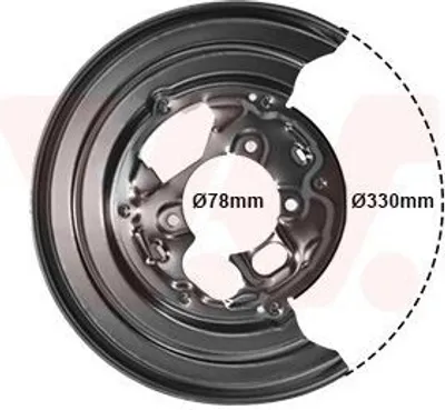 Produktbild von VAN WEZEL Spritzblech Bremsscheibe für VW CRAFTER 30-50 Kasten (2E) Hinten Links 5862373 Ankerblech