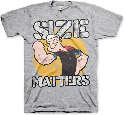 Produktbild von Popeye - Size Matters T-Shirt - X-Large - Heather-Grey