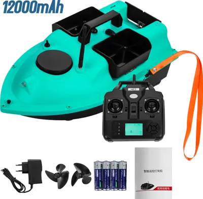 Produktbild von Kabelloses GPS-Angelkoederboot mit 3 Koederbehaeltern, ferngesteuertes Koederboot mit 16-Punkt-GPS-Positionierungsfunktion, automatische Rueckkehrfunktion