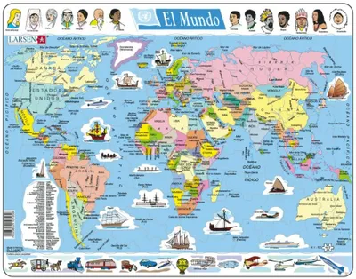 Immagine prodotto di Puzzle con cornice Larsen - El Mundo (in spagnolo) - 107 pezzi