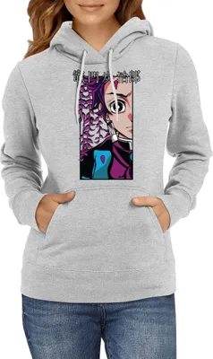 Produktbild von Damen Kapuzenpullover Demon Anime Slayer Kimetsu No Yaiba Tanjiro Kamado 001, Lady XS / Grau