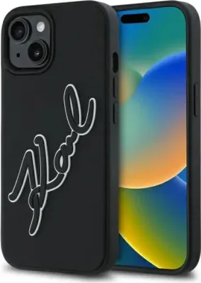 Image de Karl Lagerfeld Klhcp15S3Drksdlk Iphone 15 6.1 Czarny/Black Hardcase 3D Rubber Signature