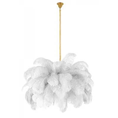 Zdjęcie produktu dla MOOSEE lampa wisząca TIFFANY 135 biała    mosiądz / naturalne pióra