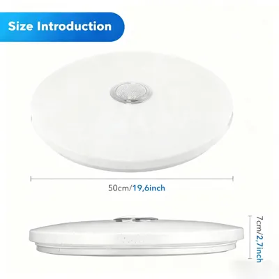Obrázok produktu pre Inteligentné LED stropné svietidlo – stropná lampa 50 cm – 60 W – zmena farieb RGB – stmievateľné – aplikácia Bluetooth a diaľkové ovládanie – efekt hviezdnej oblohy – biela