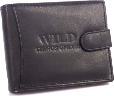 Produktbild von WILD Herren Portemonnaie Geldbörse Echt Leder horizontales Schwarz