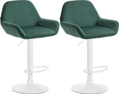 Produktbild von 2er Set Barhocker Braga Samt, Farbe:braun, Material Gestell:Metall in Chromoptik