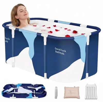 Productafbeelding van Opvouwbare badkuip - 140 x 55 x 50 cm - Draagbaar bad voor volwassenen
