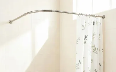 Obrázok produktu pre Závesná tyč na sprchový záves – L-tvarová sprchová tyč – Nastaviteľná – Nerezová oceľ – Vhodná do kúpeľne a šatne – Montáž pomocou vŕtania